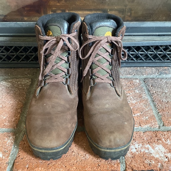 Timberland Brown/Green Spruce Mountain Lined WP Boots Primaloft Work SZ 11.5 - Picture 3 of 7
